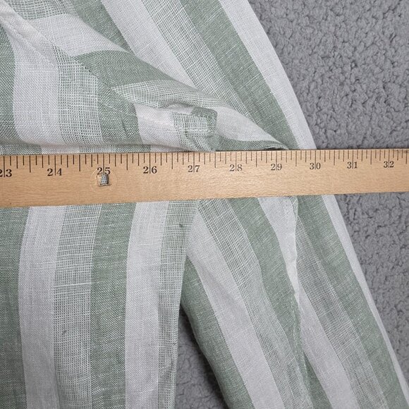 Taylor Vintage Shirt Mens Size 2XL Olive Striped Puretec Cool 100% Linen Beach - Picture 6 of 10